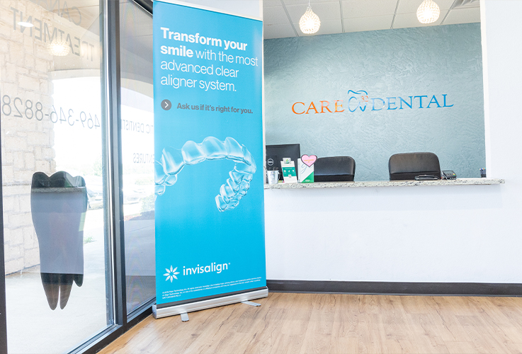 Reception desk in Fort Worth dental office